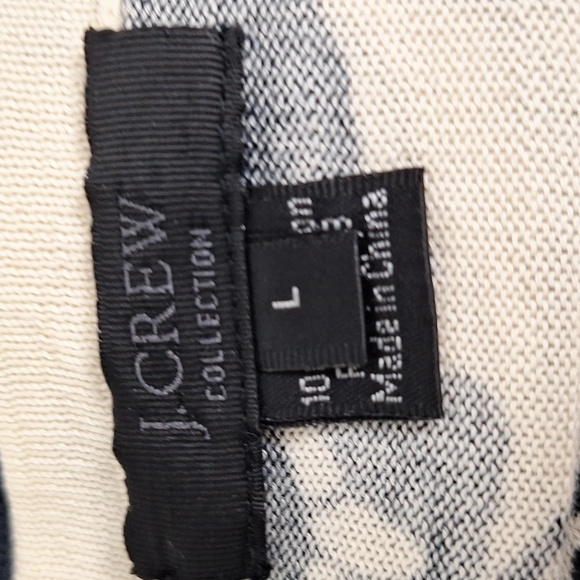 J.Crew Collection Black Ivory Preppy Lightweight Floral Knit Dress Size L - Picture 10 of 11